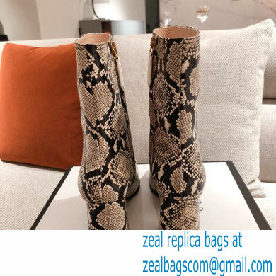 Gucci Leather Ankle Boot with Horsebit 643893 Snake Print 2021