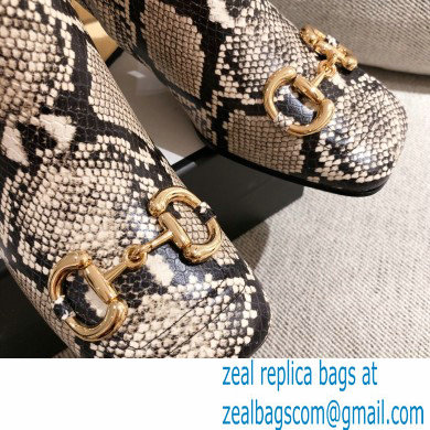 Gucci Leather Ankle Boot with Horsebit 643893 Snake Print 2021