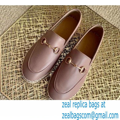 Gucci Leather Horsebit Espadrilles Dusty Pink 2021