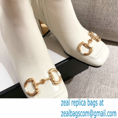 Gucci Leather Knee-high Boot with Horsebit 643889 White 2021