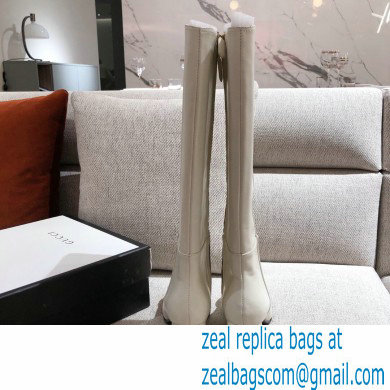 Gucci Leather Knee-high Boot with Horsebit 643889 White 2021