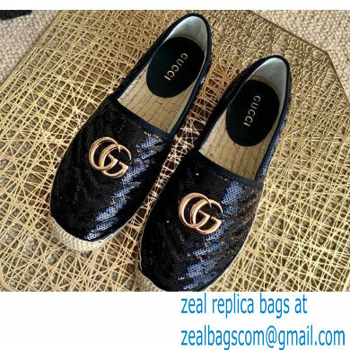 Gucci Sequins GG Matelasse Espadrilles Black 2021 - Click Image to Close