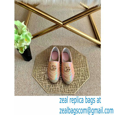 Gucci Sequins GG Matelasse Espadrilles Light Pink 2021