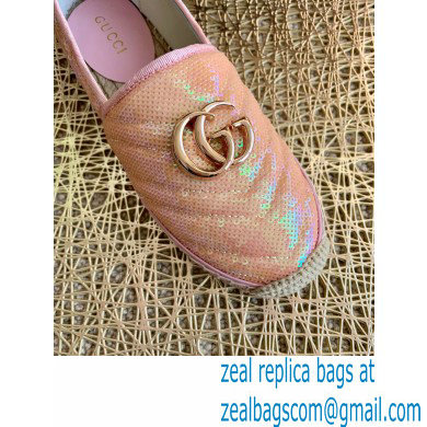 Gucci Sequins GG Matelasse Espadrilles Light Pink 2021