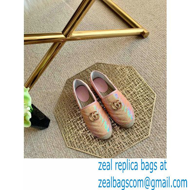 Gucci Sequins GG Matelasse Espadrilles Light Pink 2021