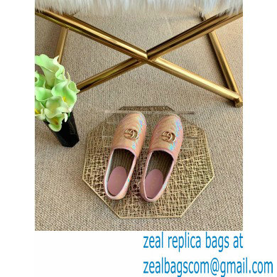 Gucci Sequins GG Matelasse Espadrilles Light Pink 2021