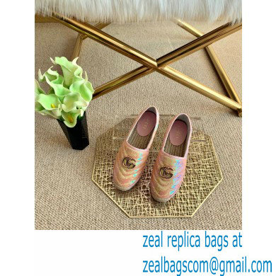 Gucci Sequins GG Matelasse Espadrilles Light Pink 2021