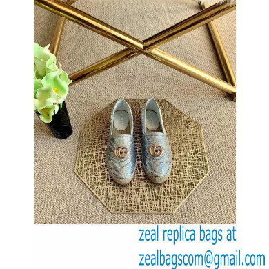 Gucci Sequins GG Matelasse Espadrilles Silver 2021