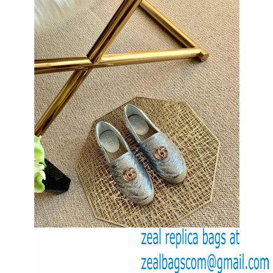 Gucci Sequins GG Matelasse Espadrilles Silver 2021
