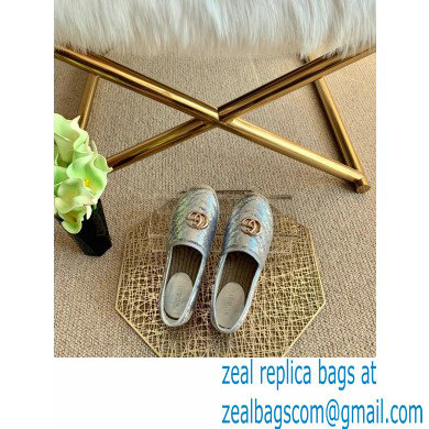 Gucci Sequins GG Matelasse Espadrilles Silver 2021