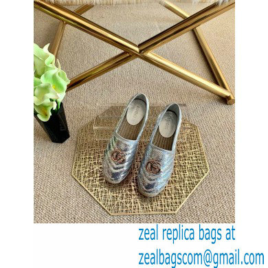 Gucci Sequins GG Matelasse Espadrilles Silver 2021