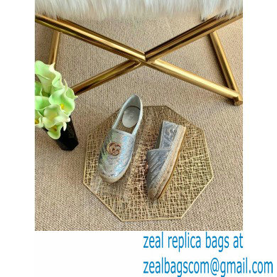 Gucci Sequins GG Matelasse Espadrilles Silver 2021