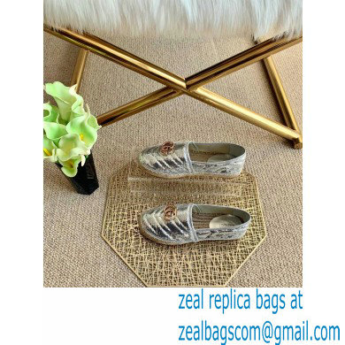 Gucci Sequins GG Matelasse Espadrilles Silver 2021