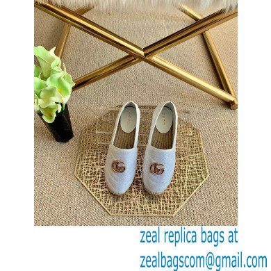 Gucci Sequins GG Matelasse Espadrilles White 2021