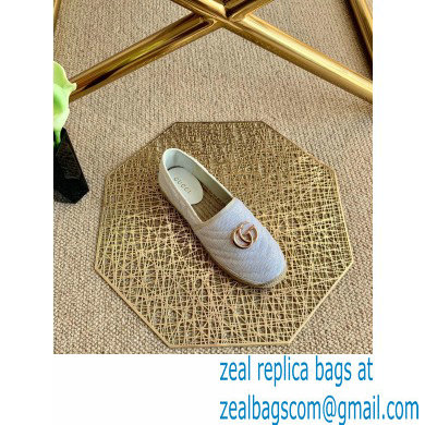 Gucci Sequins GG Matelasse Espadrilles White 2021