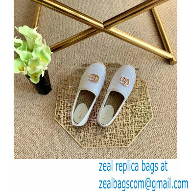 Gucci Sequins GG Matelasse Espadrilles White 2021