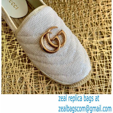 Gucci Sequins GG Matelasse Espadrilles White 2021
