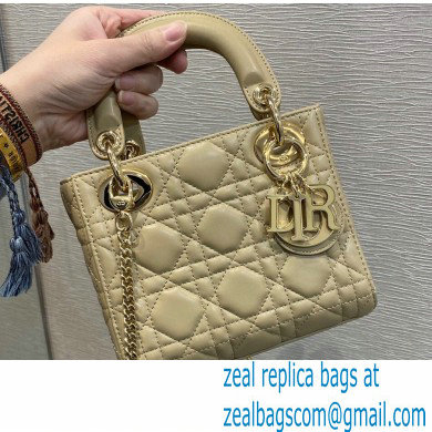 Lady Dior Mini Bag in My ABCDior Cannage Lambskin Beige 2021