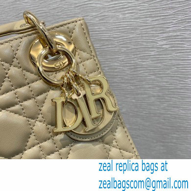 Lady Dior Mini Bag in My ABCDior Cannage Lambskin Beige 2021