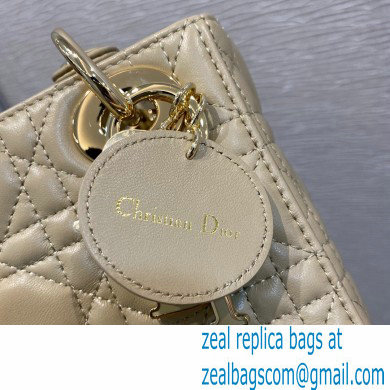 Lady Dior Mini Bag in My ABCDior Cannage Lambskin Beige 2021