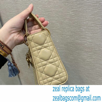 Lady Dior Mini Bag in My ABCDior Cannage Lambskin Beige 2021 - Click Image to Close