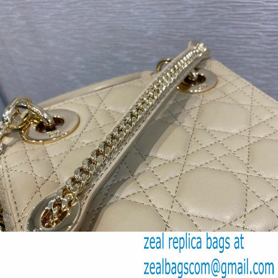 Lady Dior Mini Bag in My ABCDior Cannage Lambskin Beige 2021