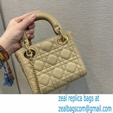 Lady Dior Mini Bag in My ABCDior Cannage Lambskin Beige 2021