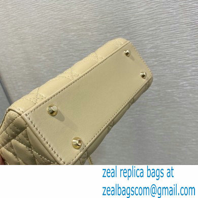 Lady Dior Mini Bag in My ABCDior Cannage Lambskin Beige 2021