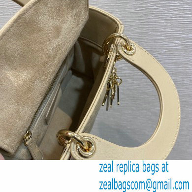 Lady Dior Mini Bag in My ABCDior Cannage Lambskin Beige 2021