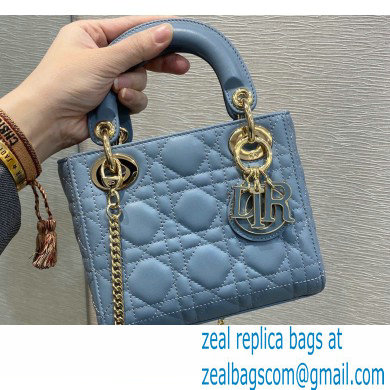 Lady Dior Mini Bag in My ABCDior Cannage Lambskin Cloud Blue 2021 - Click Image to Close