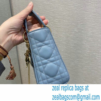 Lady Dior Mini Bag in My ABCDior Cannage Lambskin Cloud Blue 2021 - Click Image to Close