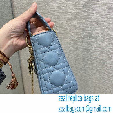 Lady Dior Mini Bag in My ABCDior Cannage Lambskin Cloud Blue 2021