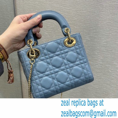 Lady Dior Mini Bag in My ABCDior Cannage Lambskin Cloud Blue 2021 - Click Image to Close