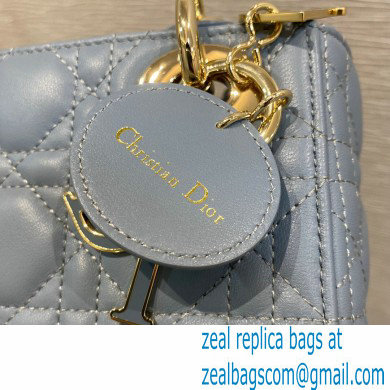 Lady Dior Mini Bag in My ABCDior Cannage Lambskin Cloud Blue 2021 - Click Image to Close