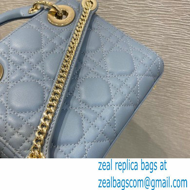 Lady Dior Mini Bag in My ABCDior Cannage Lambskin Cloud Blue 2021 - Click Image to Close