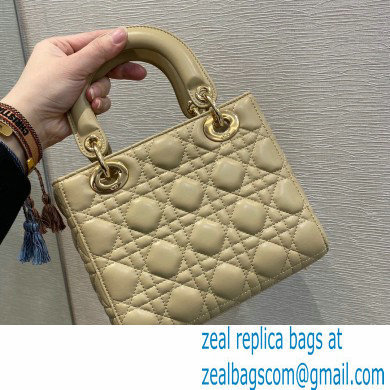 Lady Dior Small Bag in My ABCDior Cannage Lambskin Beige 2021 - Click Image to Close