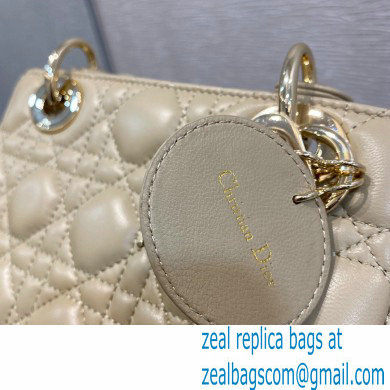 Lady Dior Small Bag in My ABCDior Cannage Lambskin Beige 2021