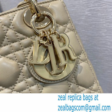 Lady Dior Small Bag in My ABCDior Cannage Lambskin Beige 2021