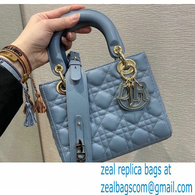 Lady Dior Small Bag in My ABCDior Cannage Lambskin Cloud Blue 2021 - Click Image to Close