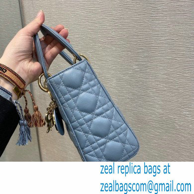 Lady Dior Small Bag in My ABCDior Cannage Lambskin Cloud Blue 2021 - Click Image to Close