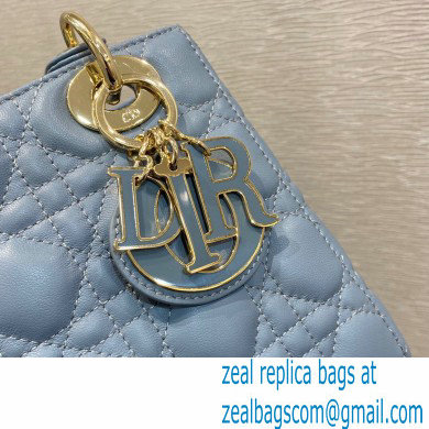 Lady Dior Small Bag in My ABCDior Cannage Lambskin Cloud Blue 2021 - Click Image to Close