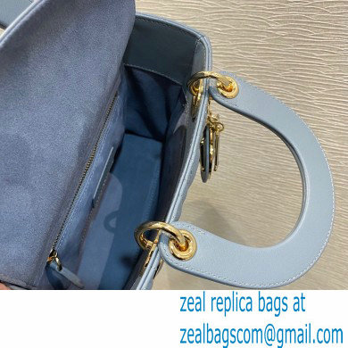 Lady Dior Small Bag in My ABCDior Cannage Lambskin Cloud Blue 2021 - Click Image to Close