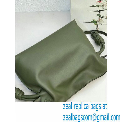 Loewe Medium Flamenco Clutch Bag in Nappa Calfskin Army Green