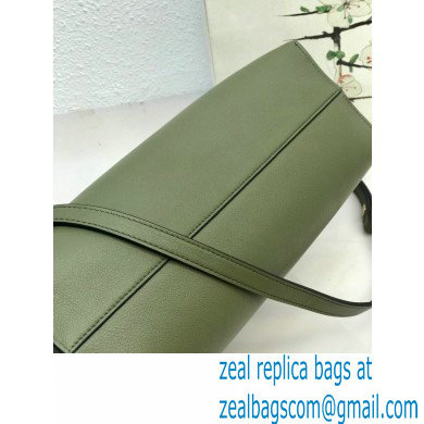 Loewe Medium Flamenco Clutch Bag in Nappa Calfskin Army Green