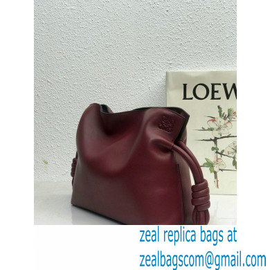 Loewe Medium Flamenco Clutch Bag in Nappa Calfskin Burgundy