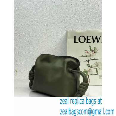 Loewe Mini Flamenco Clutch Bag in Nappa Calfskin Army Green - Click Image to Close