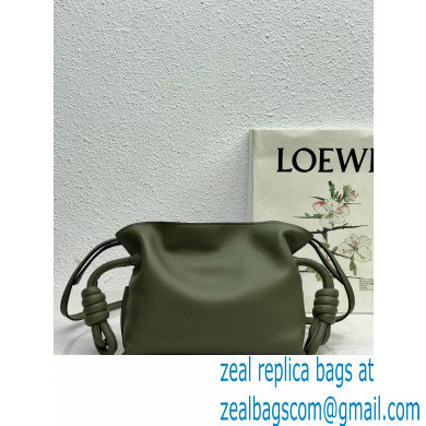 Loewe Mini Flamenco Clutch Bag in Nappa Calfskin Army Green - Click Image to Close