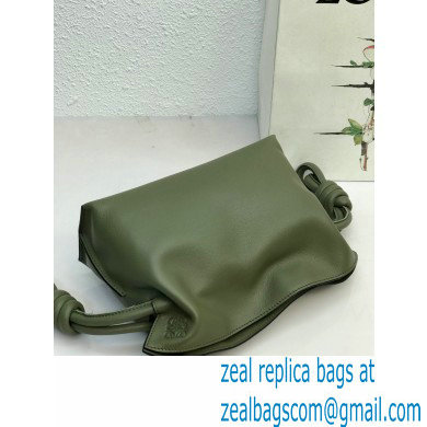 Loewe Mini Flamenco Clutch Bag in Nappa Calfskin Army Green