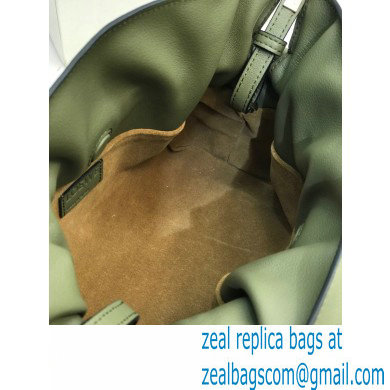 Loewe Mini Flamenco Clutch Bag in Nappa Calfskin Army Green