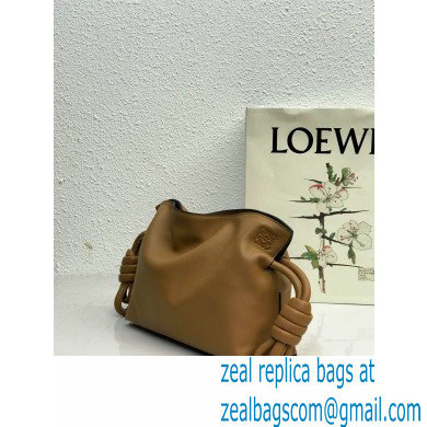 Loewe Mini Flamenco Clutch Bag in Nappa Calfskin Brown